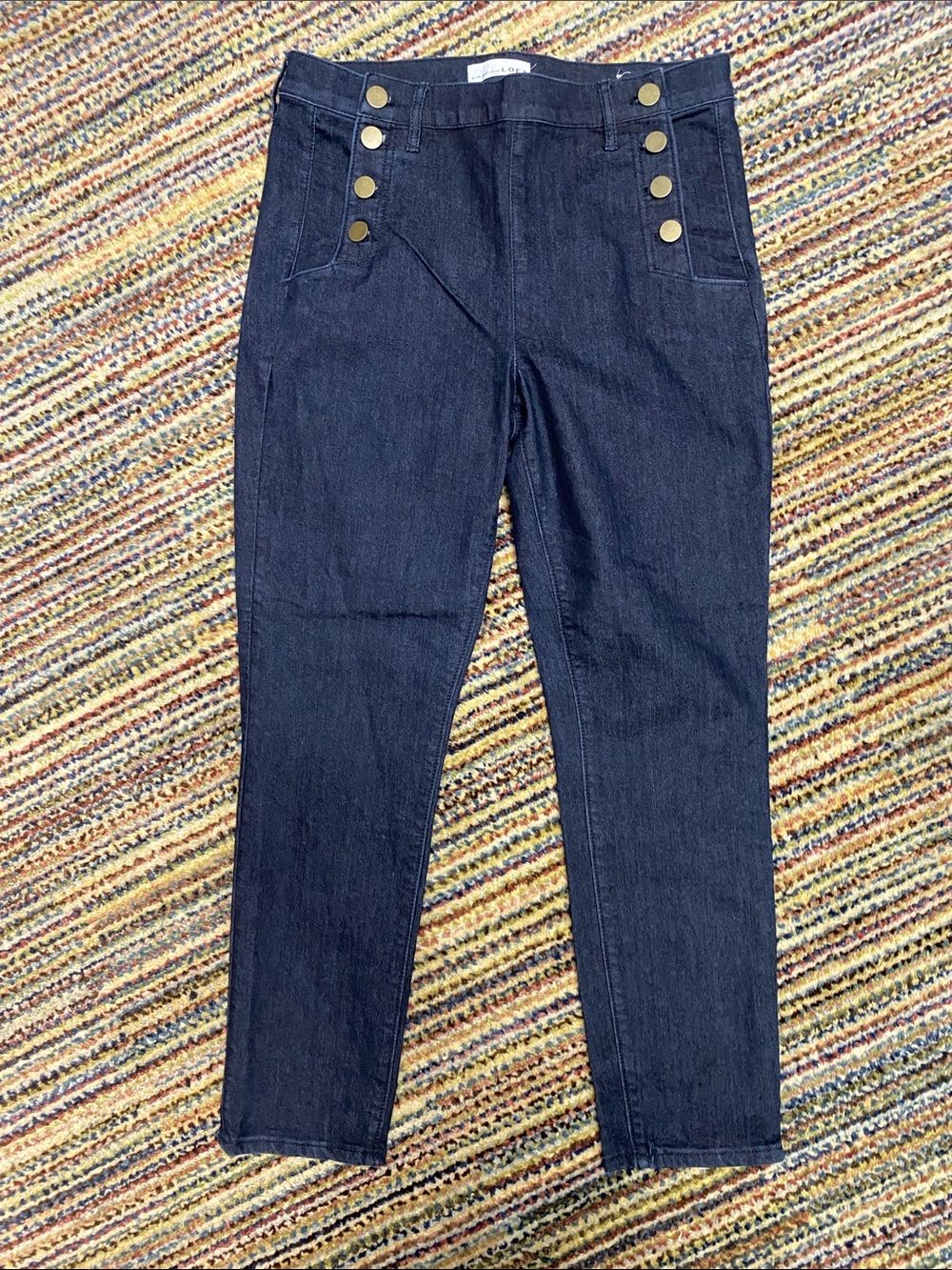 LOFT Dark Blue Sailor-Style Modern Skinny Jeans